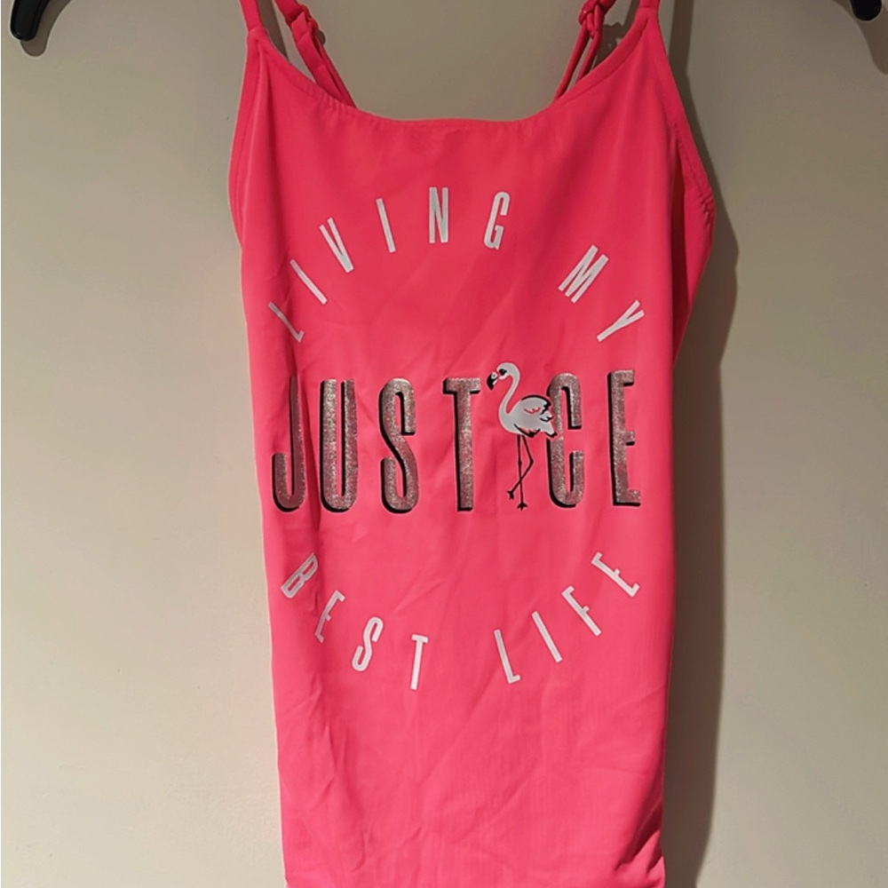 Justice Pink Graphic Tank Top